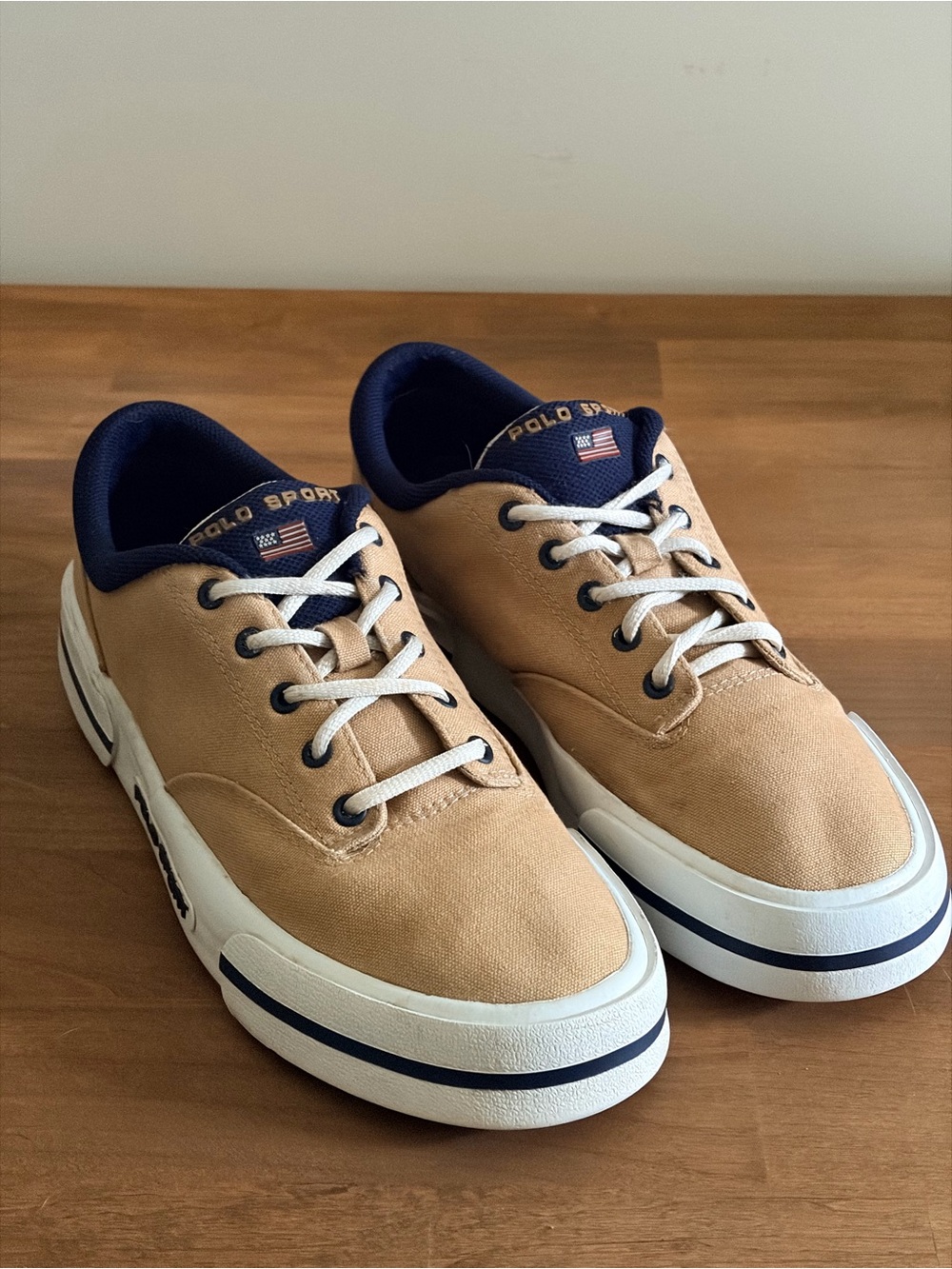 Vintage Polo Sport Ralph Lauren Canvas Deck Sneakers Men’s Size 9 Low Top